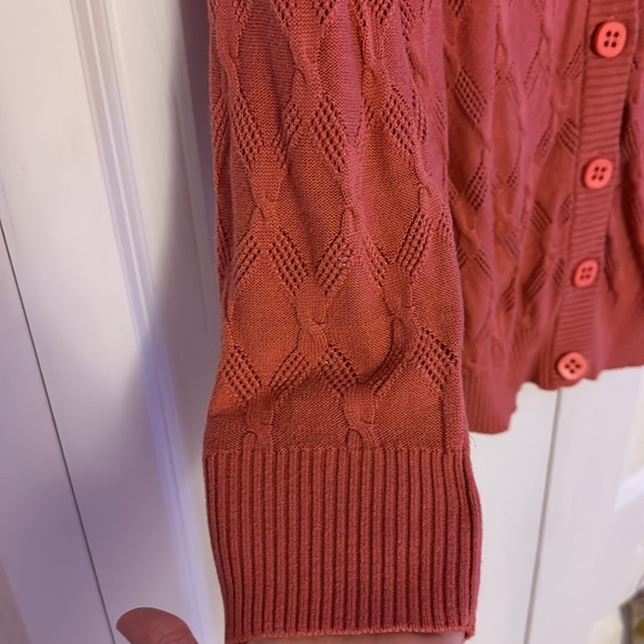 Bushwacker pink knit button down cardigan sweater - Picture 5 of 11